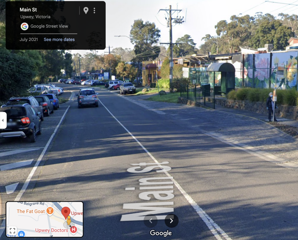 Bus stop at Upwey train station